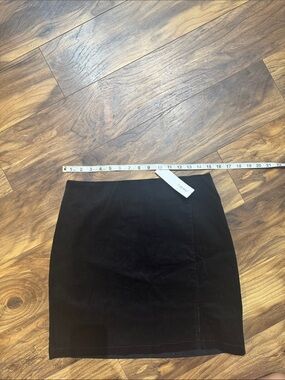 Timing Black Ribbed Corduroy Skirt